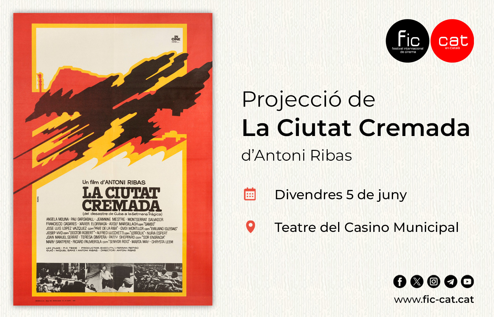 El FIC-CAT projectarà La ciutat cremada, d’Antoni Ribas